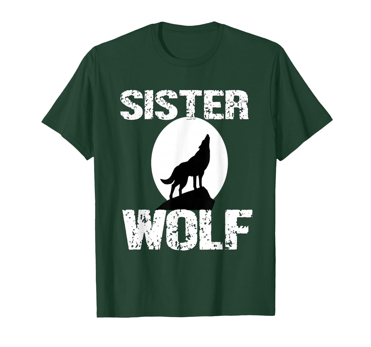 Sister Wolf Shirt Matching Family Tribe Wolves Moon Girls T-Shirt