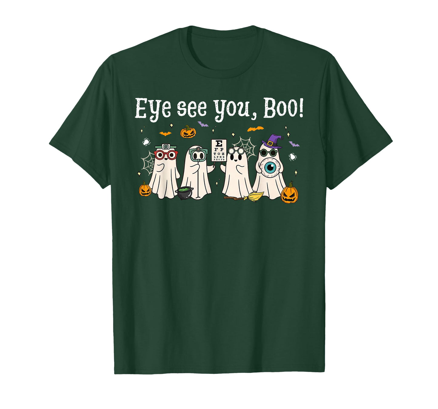 Cute Ghost Optometry Halloween Eye Doctor Ophthalmologist T-Shirt