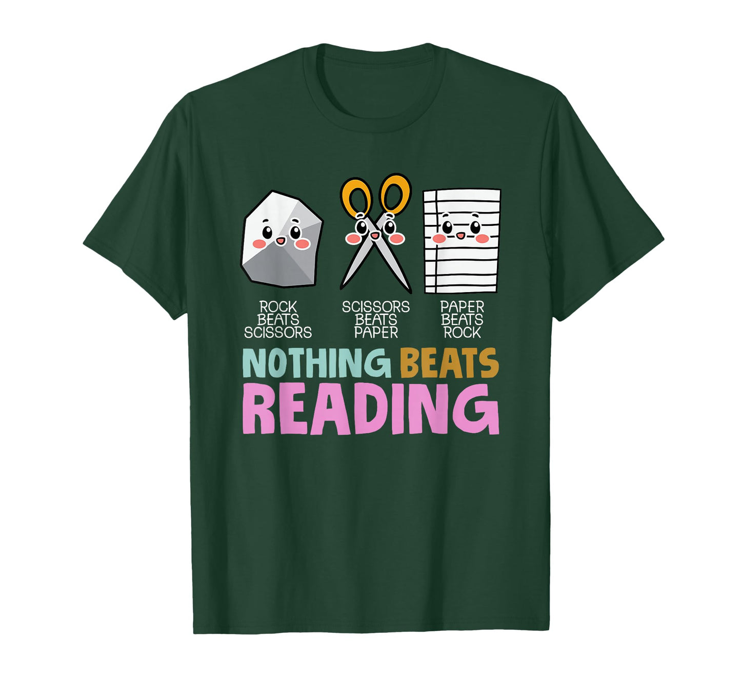 rock paper scissor nothing beats reading T-Shirt