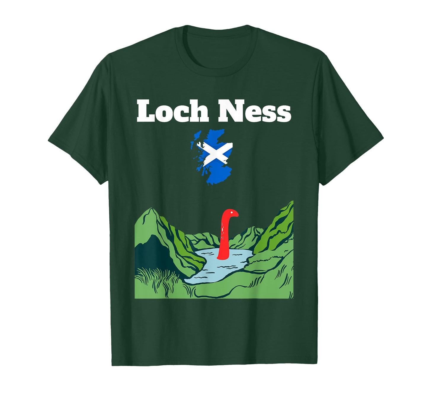 Loch Ness souvenir monster Nessie Scotland map Highland T-Shirt