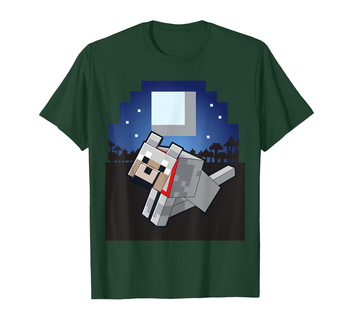 Minecraft Wolf Companion With Collar And Logo T-Shirt