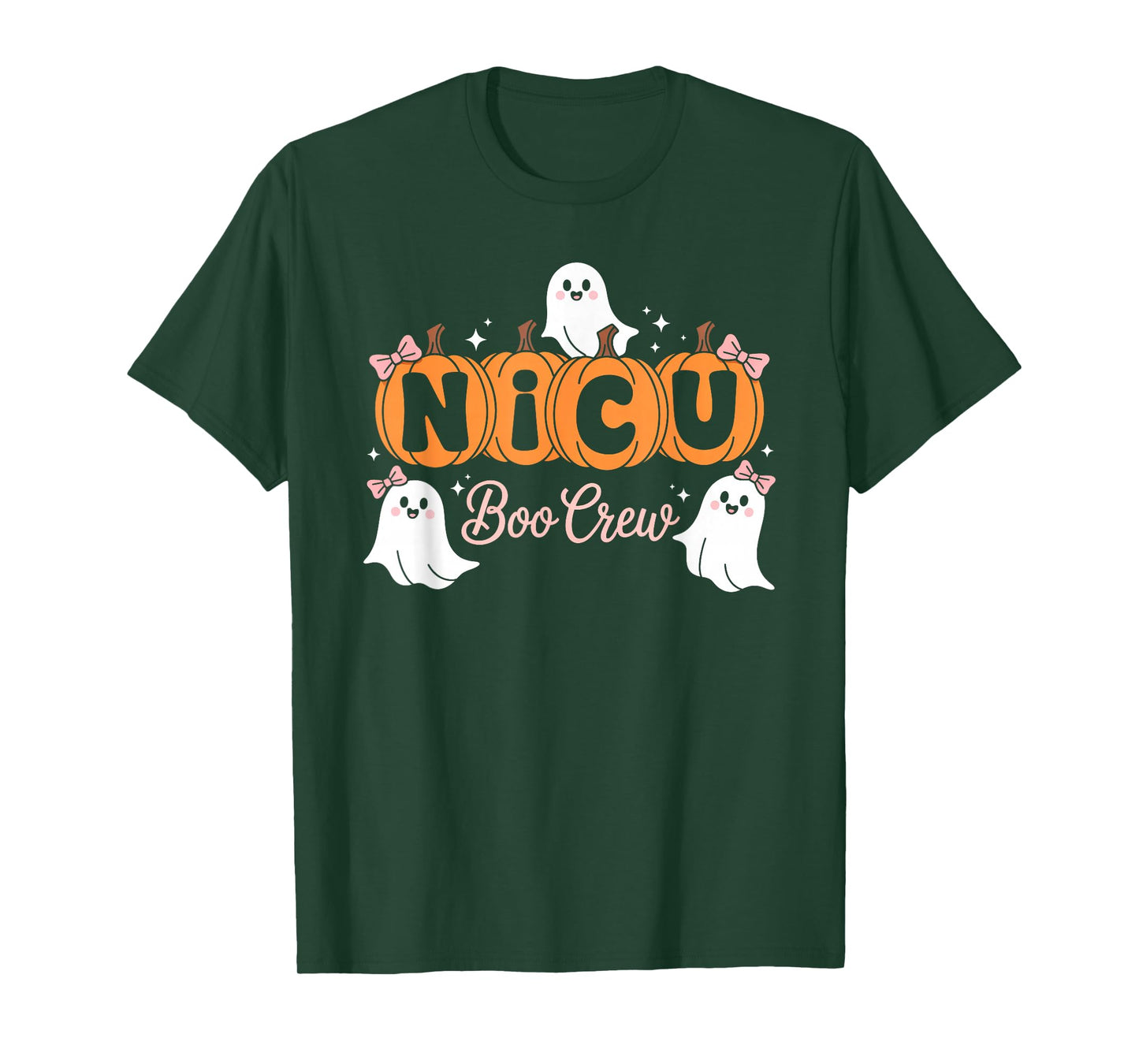 Funny NICU Boo Crew Nurse Ghost Halloween Spooky Season T-Shirt