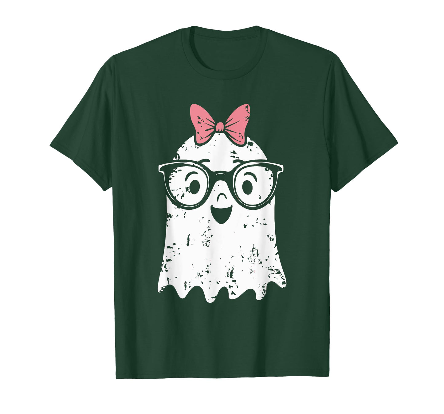 Ghost Eyeglass Girl Halloween Girly Ghost T-Shirt