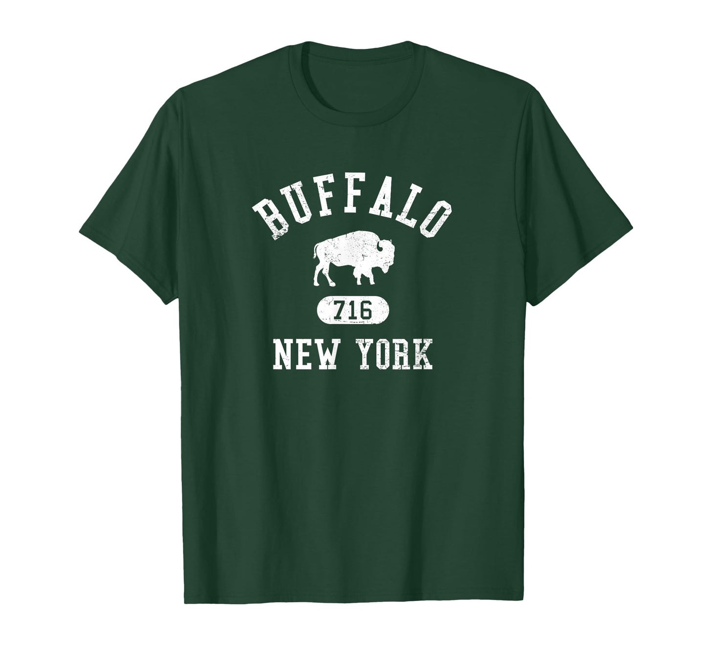 Buffalo New York 716 Collegiate Distressed T-Shirt