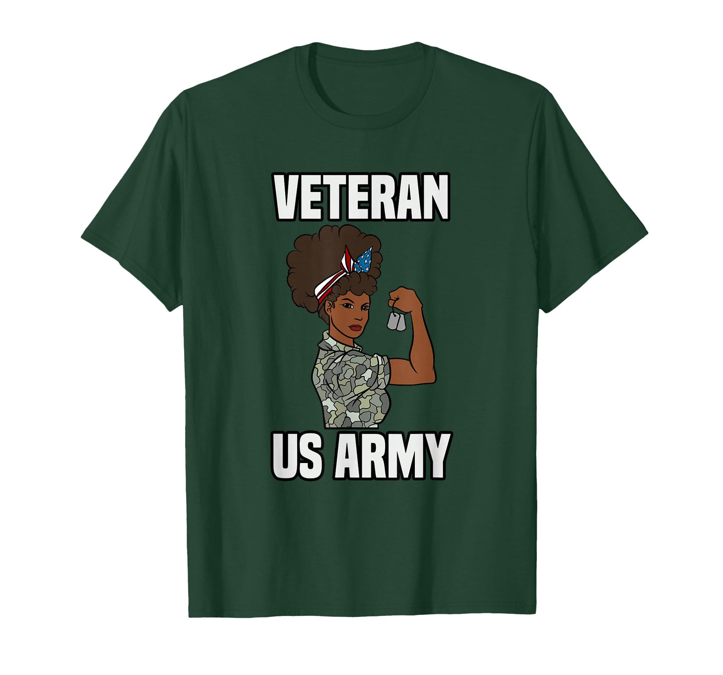 Female Melanin Veteran of The US Army Soldier Veterans Day T-Shirt