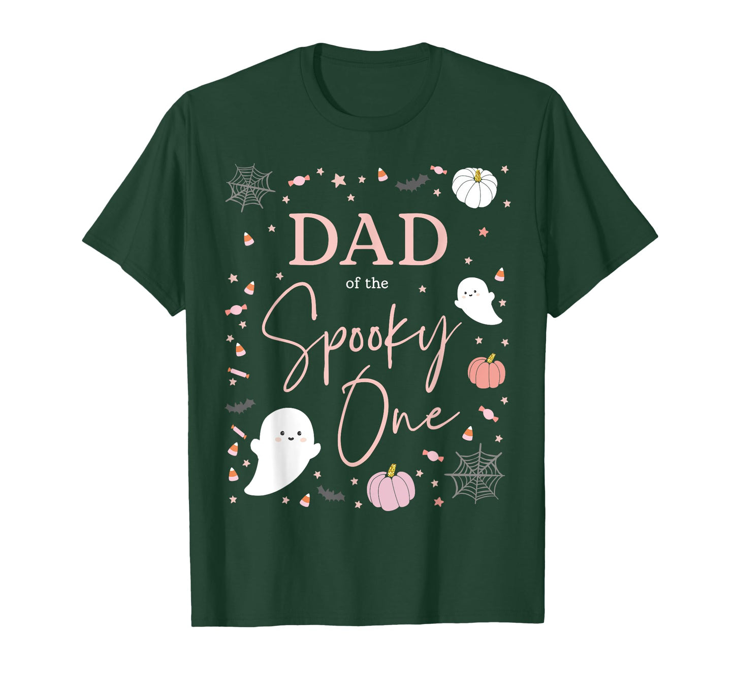 Dad of the Spooky One Girl First Birthday Pink Halloween T-Shirt