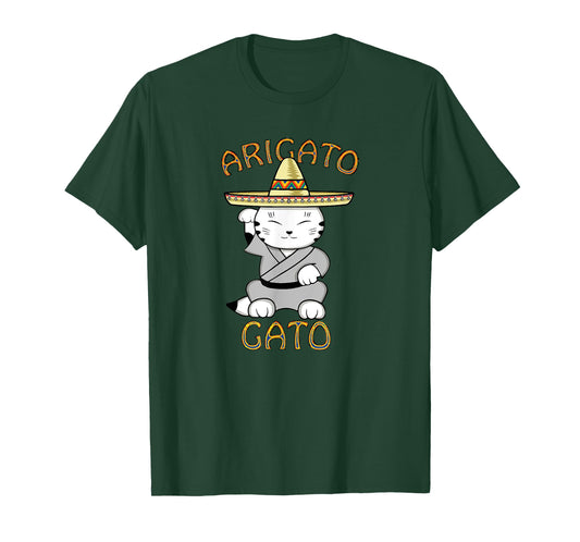 Arigato Gato Japanese Mexican Neko Kawaii Anime Cat Men Women Girls Kids T-Shirt