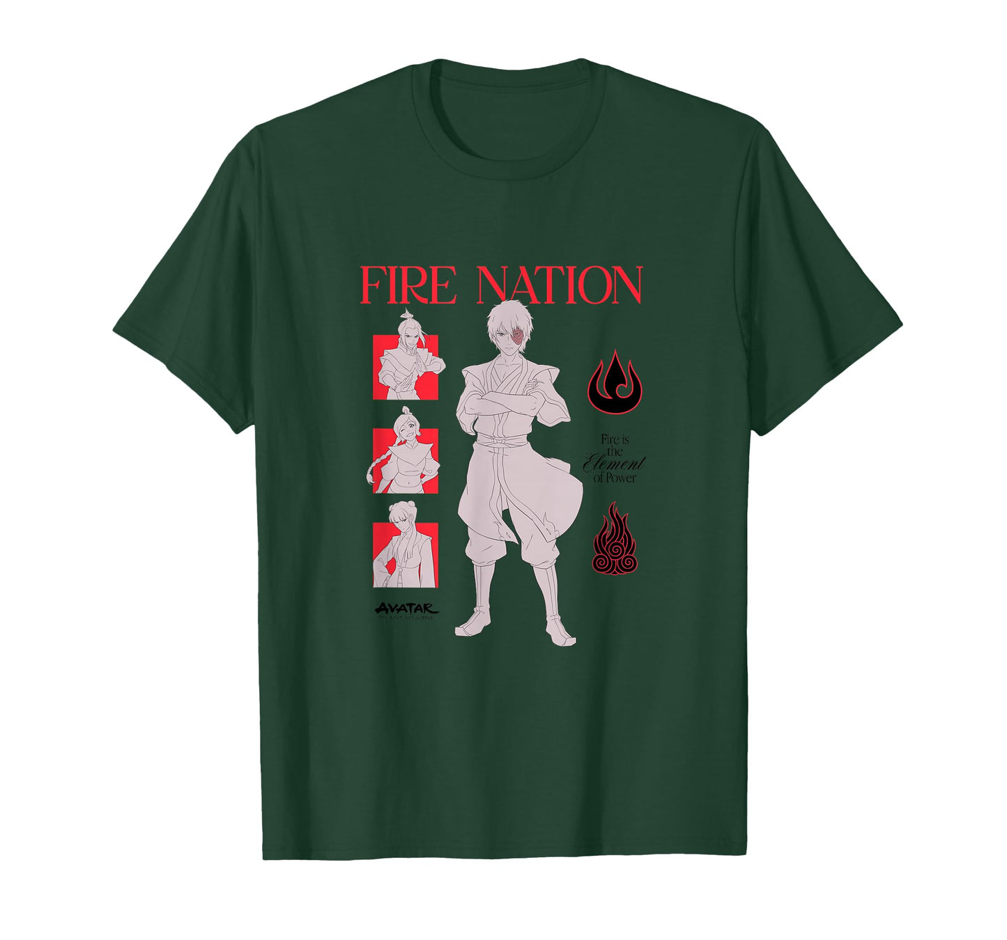 Avatar The Last Airbender Zuko Azula Mai Ty Lee Portrait T-Shirt