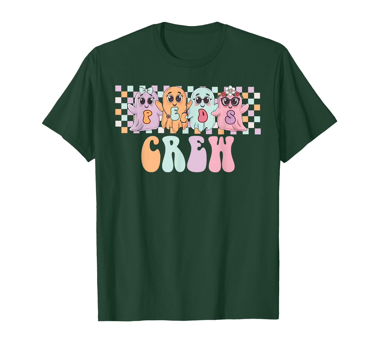 Peds Crew Spooky Ghost Pediatric Nurse Halloween Costume Men T-Shirt