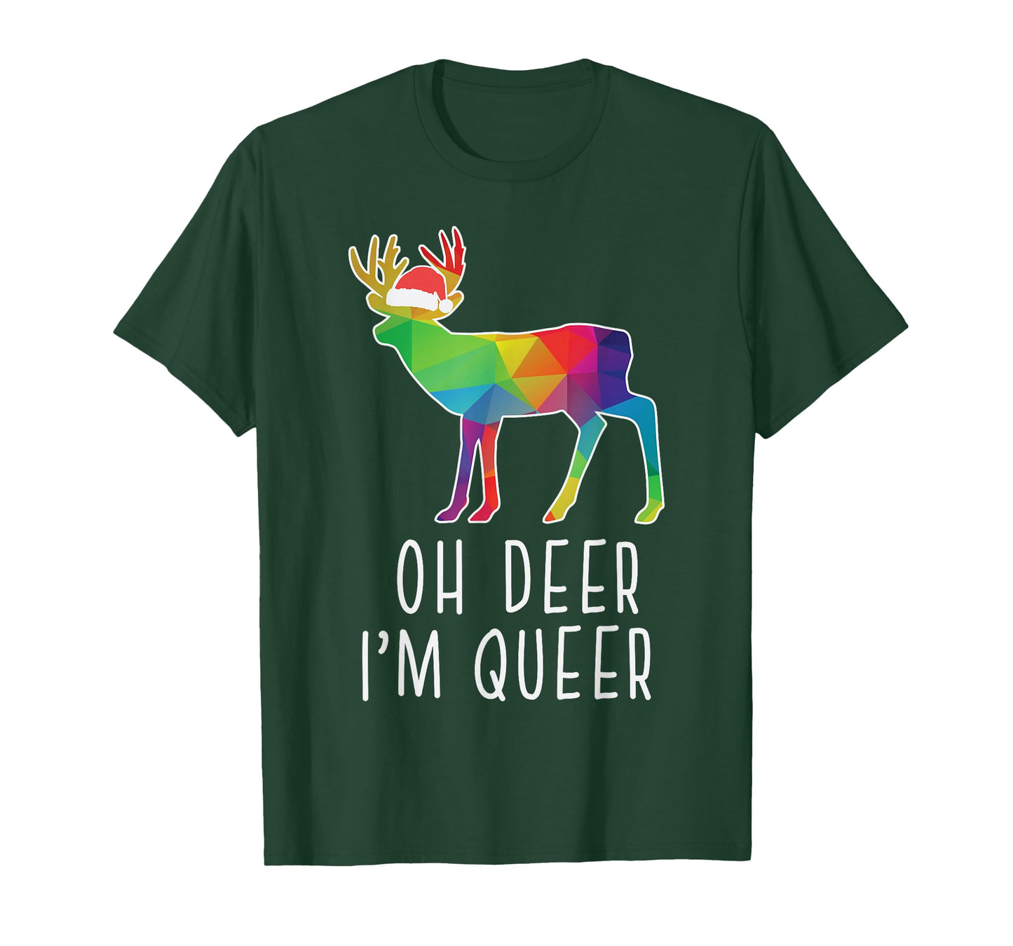 Oh Deer Im Queer Gay Reindeer Funny LGBT-Q Christmas PJ T-Shirt