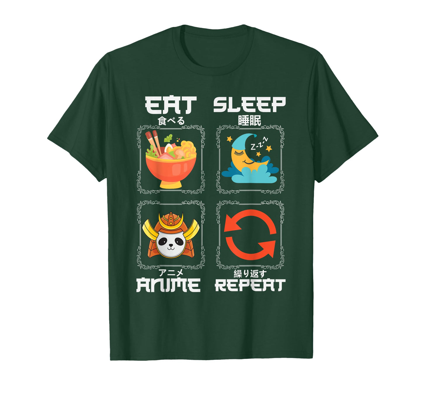 Eat Sleep Anime Repeat Graphic For Anime Fans T-Shirt