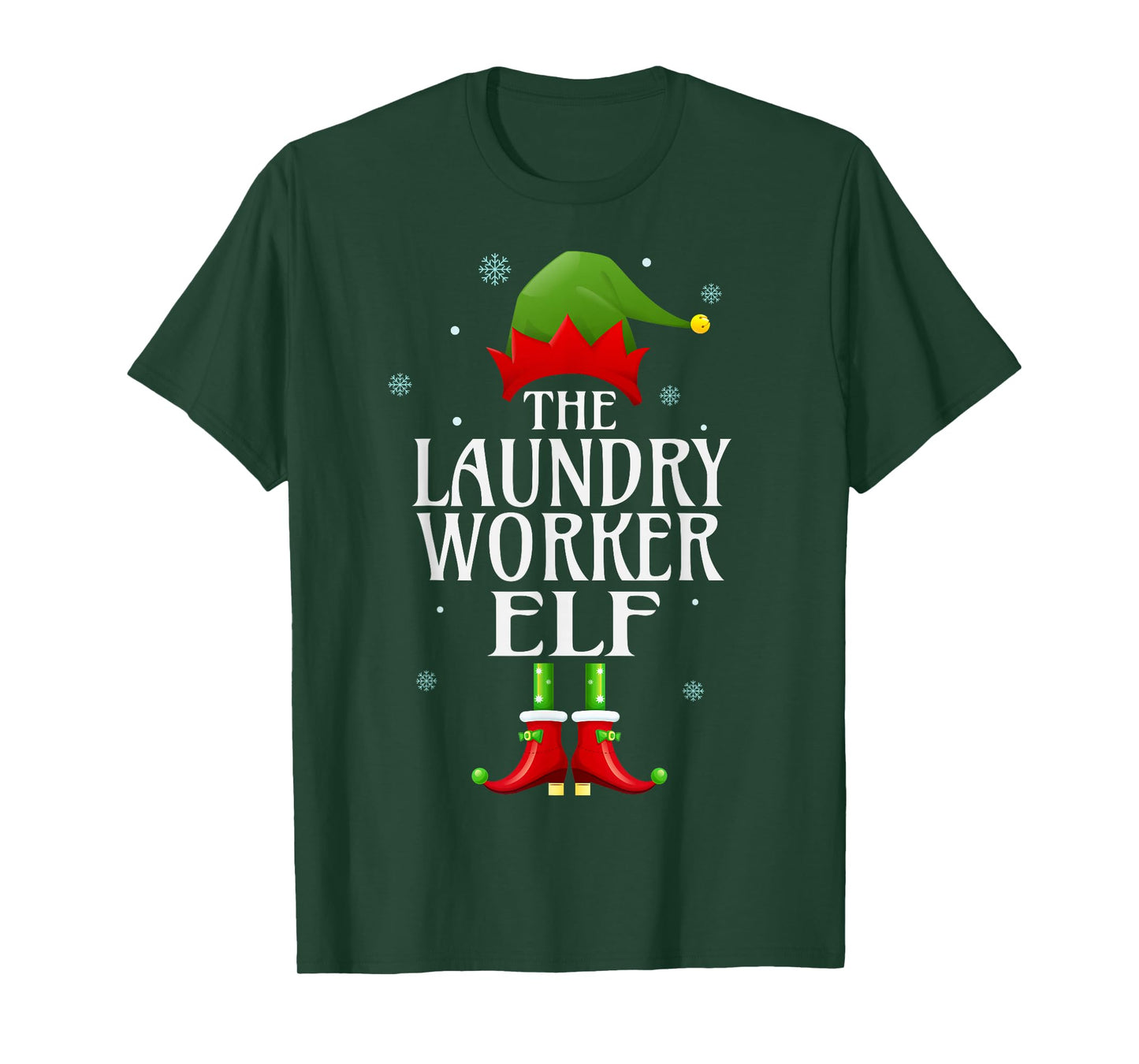 Laundry Worker Elf Xmas Funny Family Matching Christmas T-Shirt