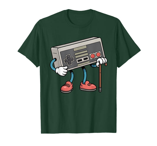 Funny Old Gamer Gaming Retro 80s 90s Video Game Controller T-Shirt
