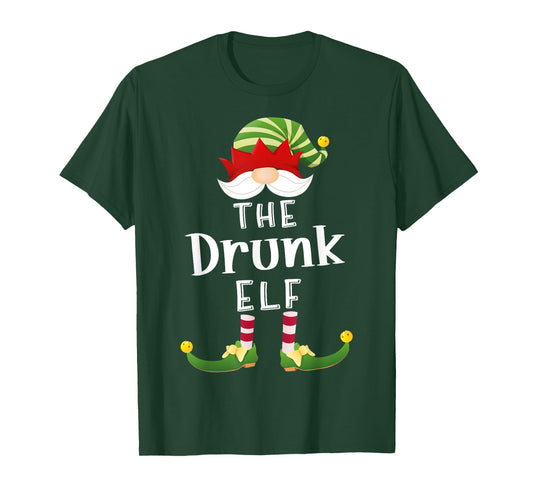 Drunk Elf Group Christmas Funny Pajama Party T-Shirt