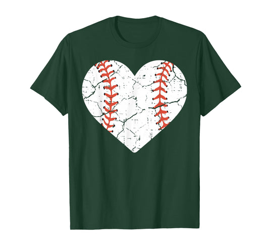 Baseball Heart Sports Player Coach Fan Women Girls T-Shirt