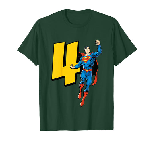 Kids Superman Super Hero 4th Birthday T-Shirt