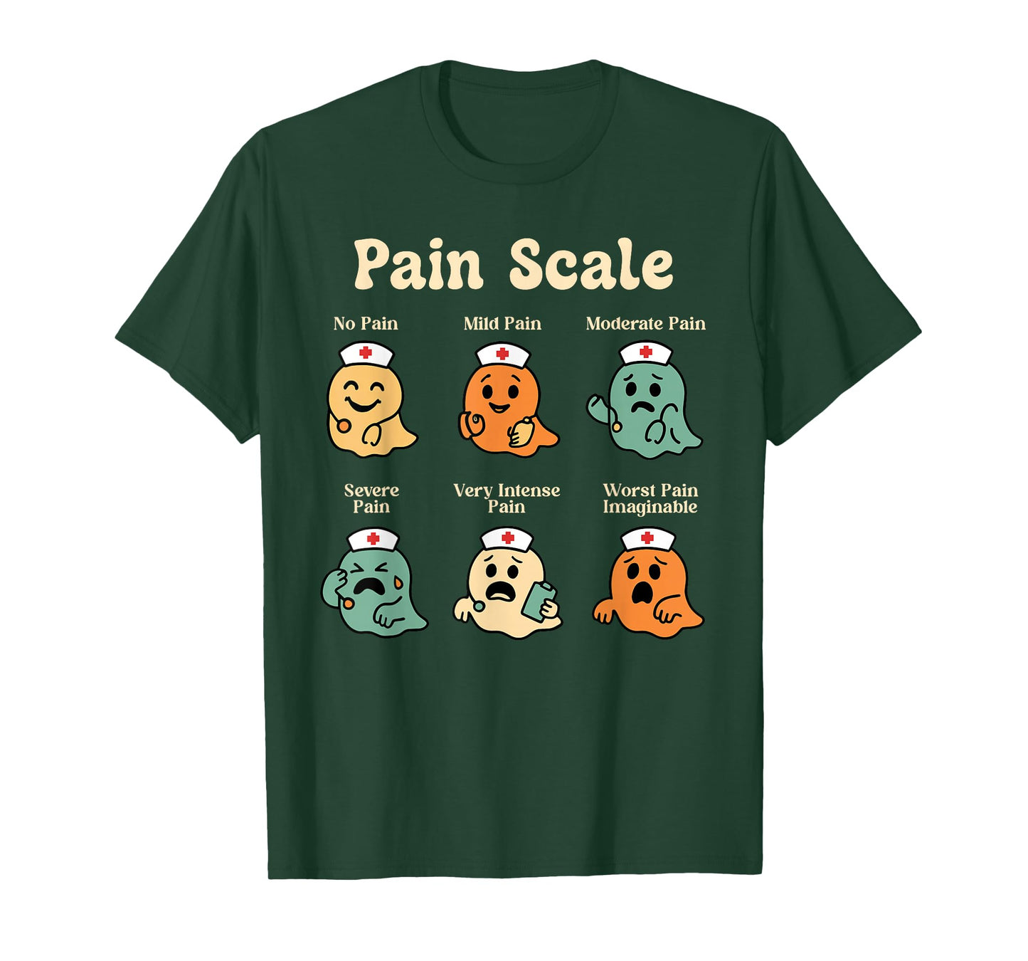 Pain Scale Ghost Pain Assessment Trauma Nurse Halloween T-Shirt