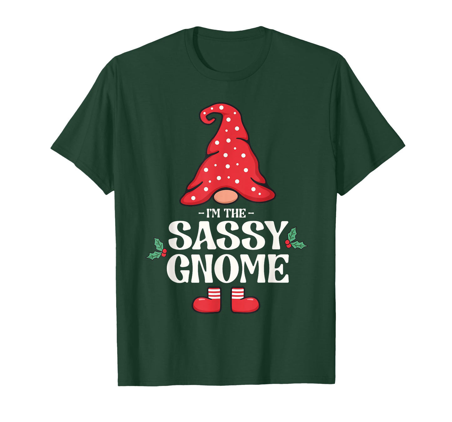 The Sassy Gnome Funny Family Matching Group Christmas T-Shirt