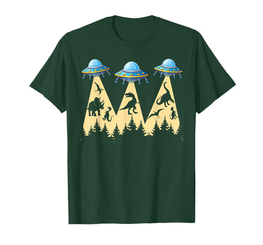 Funny Dinosaurs Alien UFO Abduction Dinosaur Lover T-Shirt