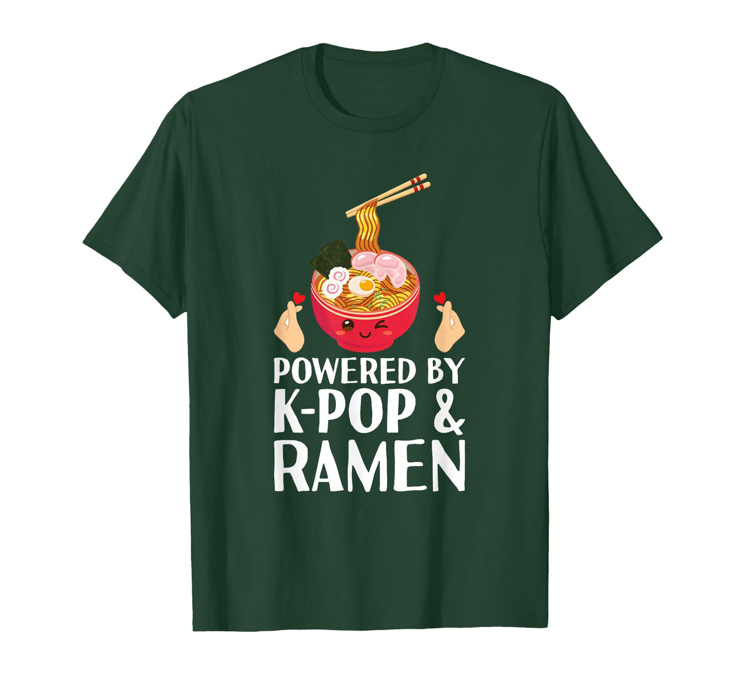 Powered by K-pop and Ramen Kpop Merch Merchandise Teen Girl T-Shirt