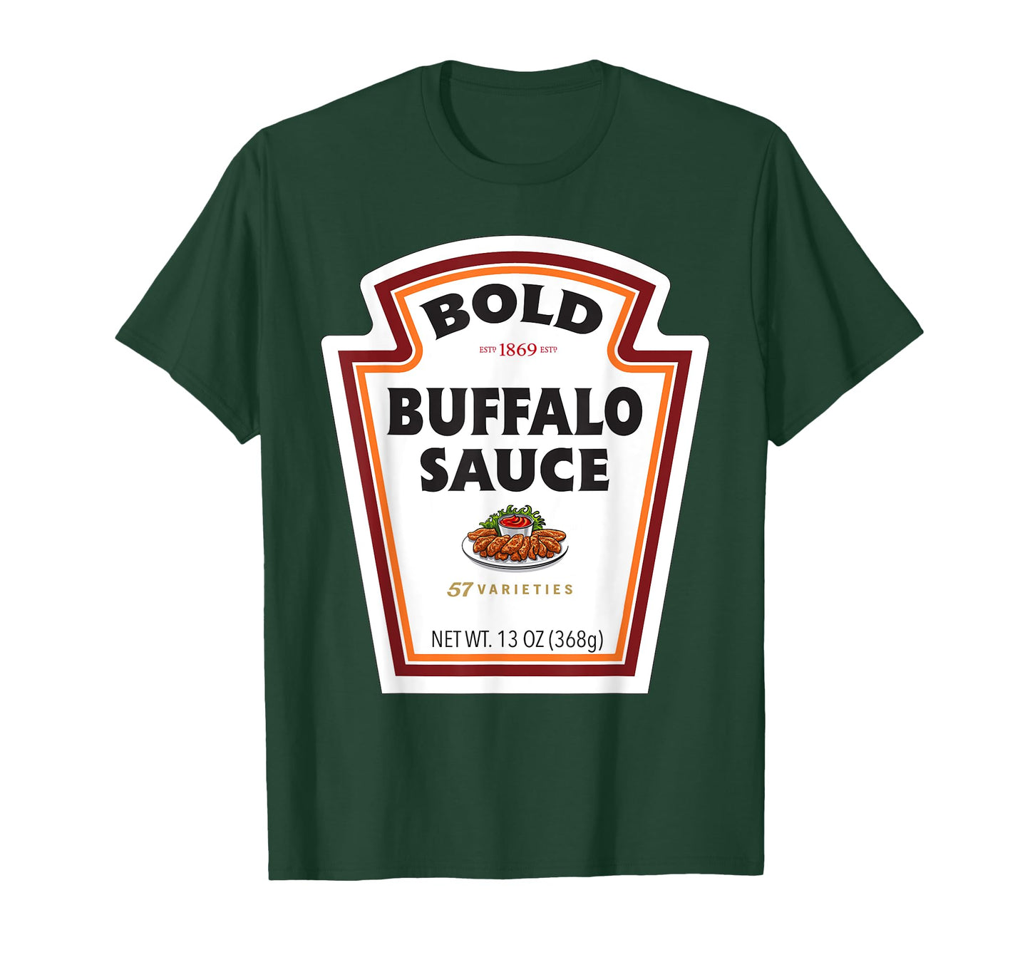 Bold Buffalo Sauce Bottle Label Funny Halloween Costume T-Shirt