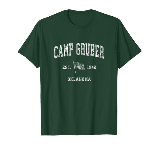 Camp Gruber Oklahoma OK T-Shirt Vintage US Flag Sports Tee T-Shirt