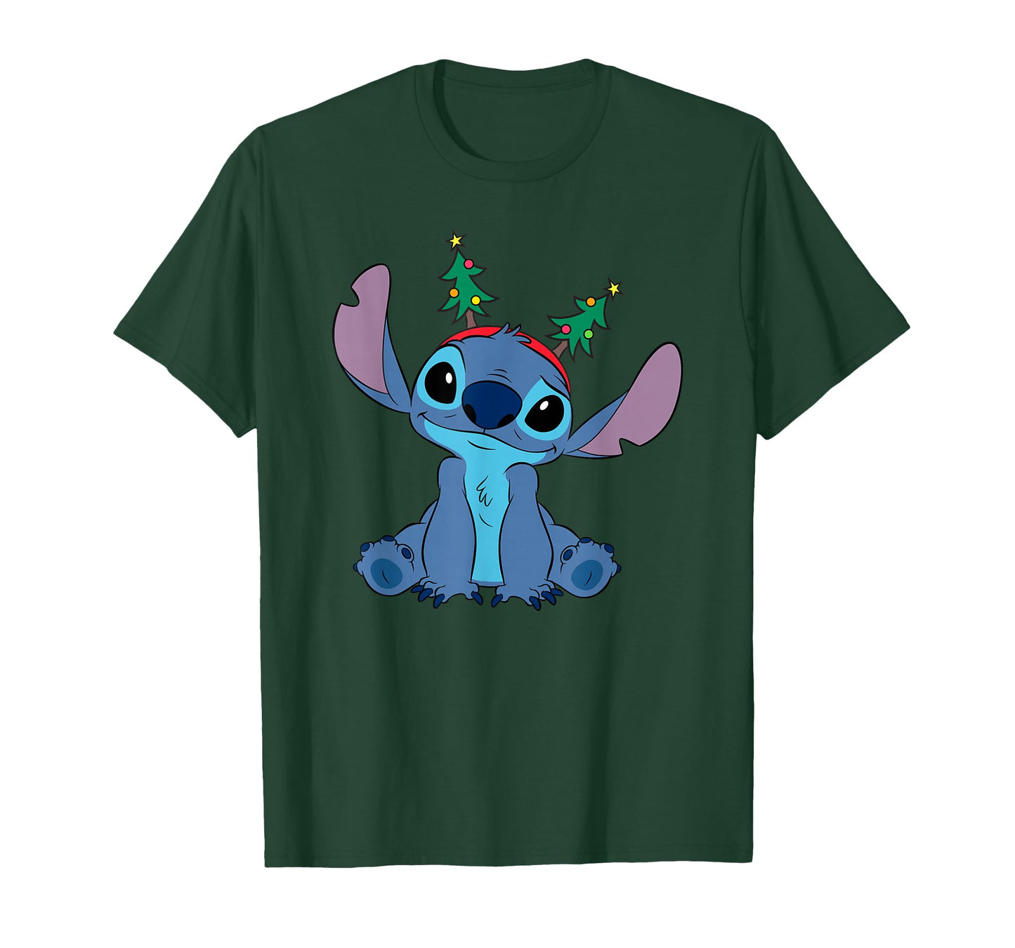 Disney Lilo & Stitch Christmas Seasonal Sitting Cute Pose T-Shirt