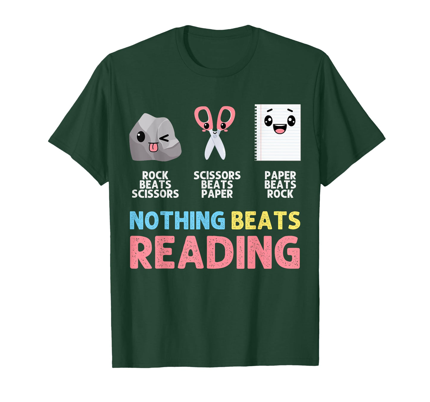 Nothing Beats Reading Funny Rock Paper Scissors T-Shirt