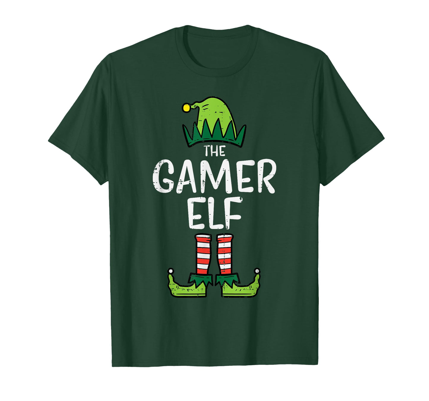 Gamer Elf Xmas Christmas Family Boys Men Kids Girls Youth T-Shirt