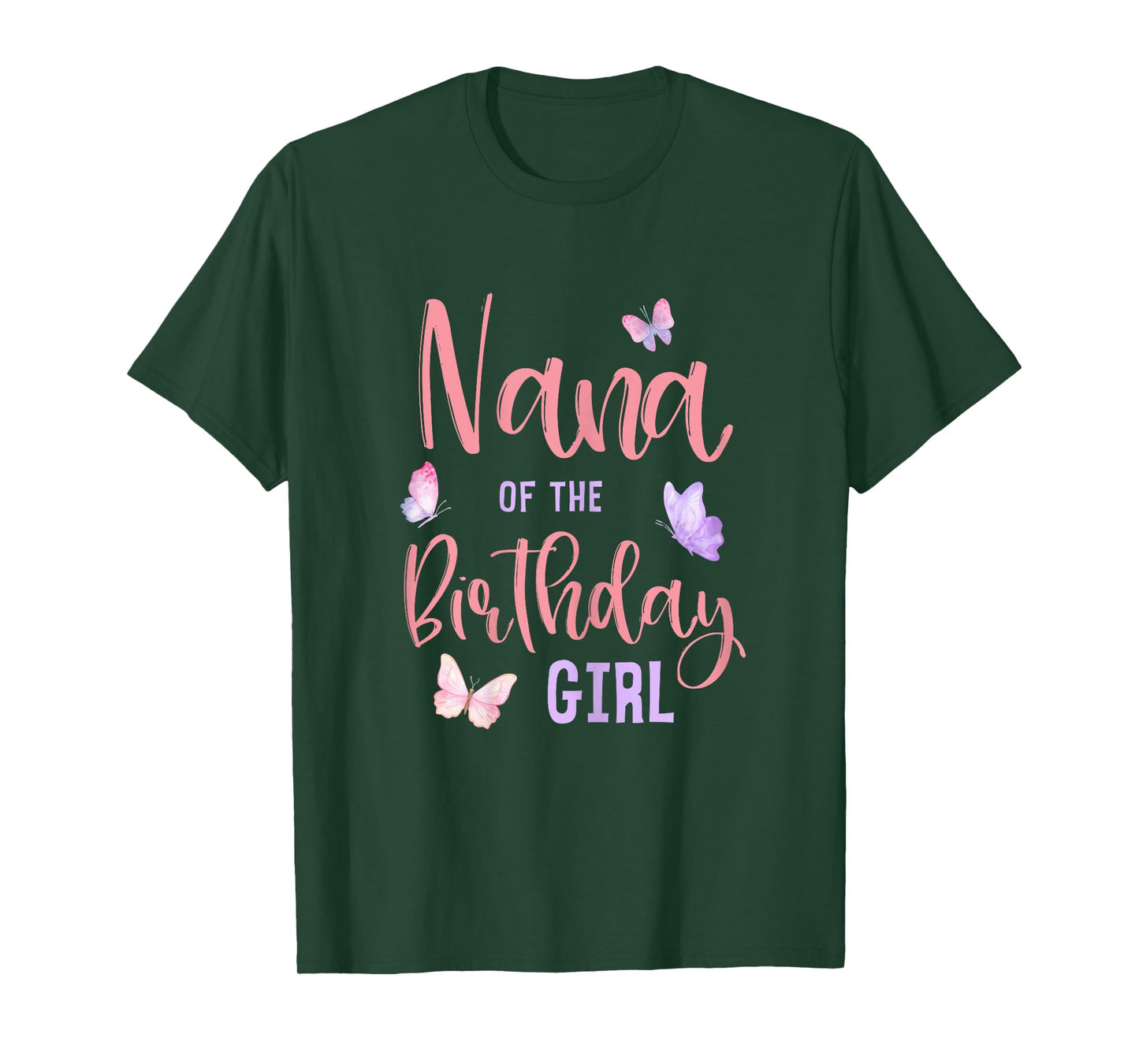 Nana of The Birthday Girl Butterfly Party Matching Family T-Shirt