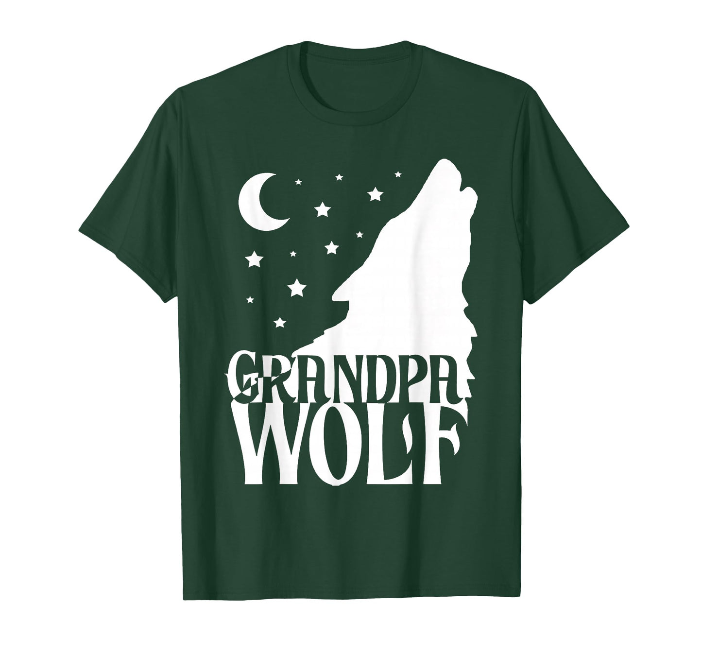 Grandpa Wolf Gift Matching Family Tribe Wolves Moon T-Shirt