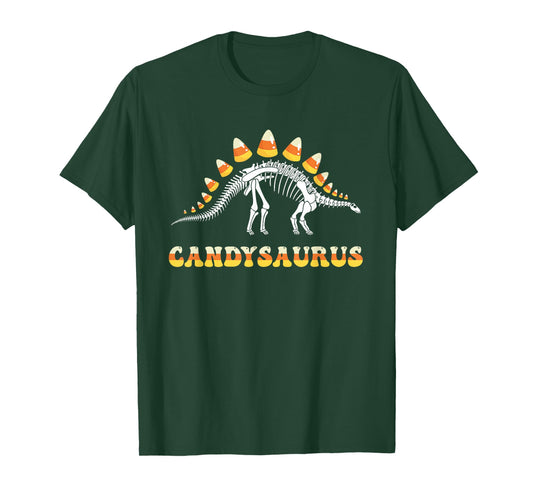 Funny Candysaurus Candy Corn Toddler Kid Dinosaur Halloween T-Shirt