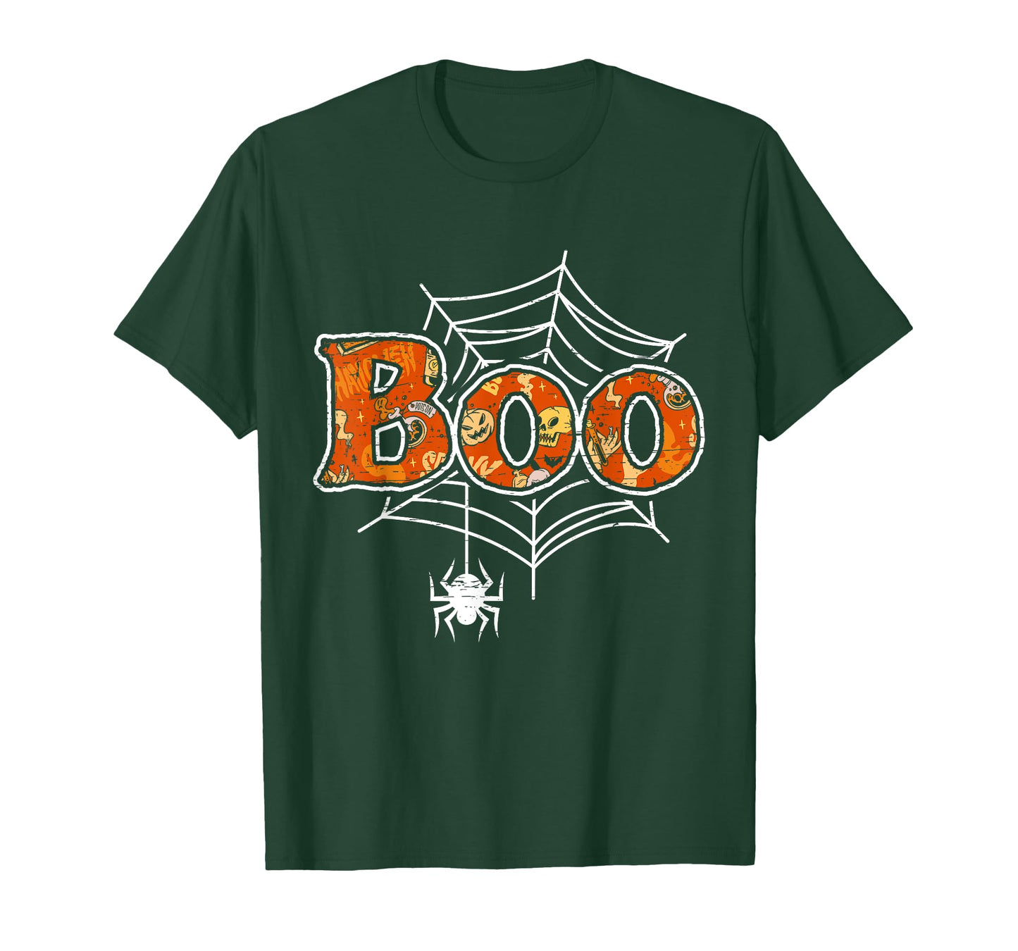 Boo Web Spider Halloween Day Party Trick Or Treat Design T-Shirt