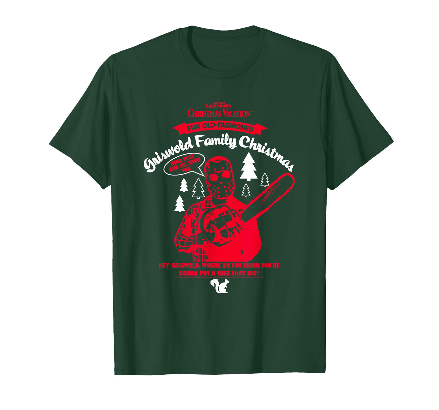 Christmas Vacation Clark Red Chainsaw Funny Holiday Movie T-Shirt