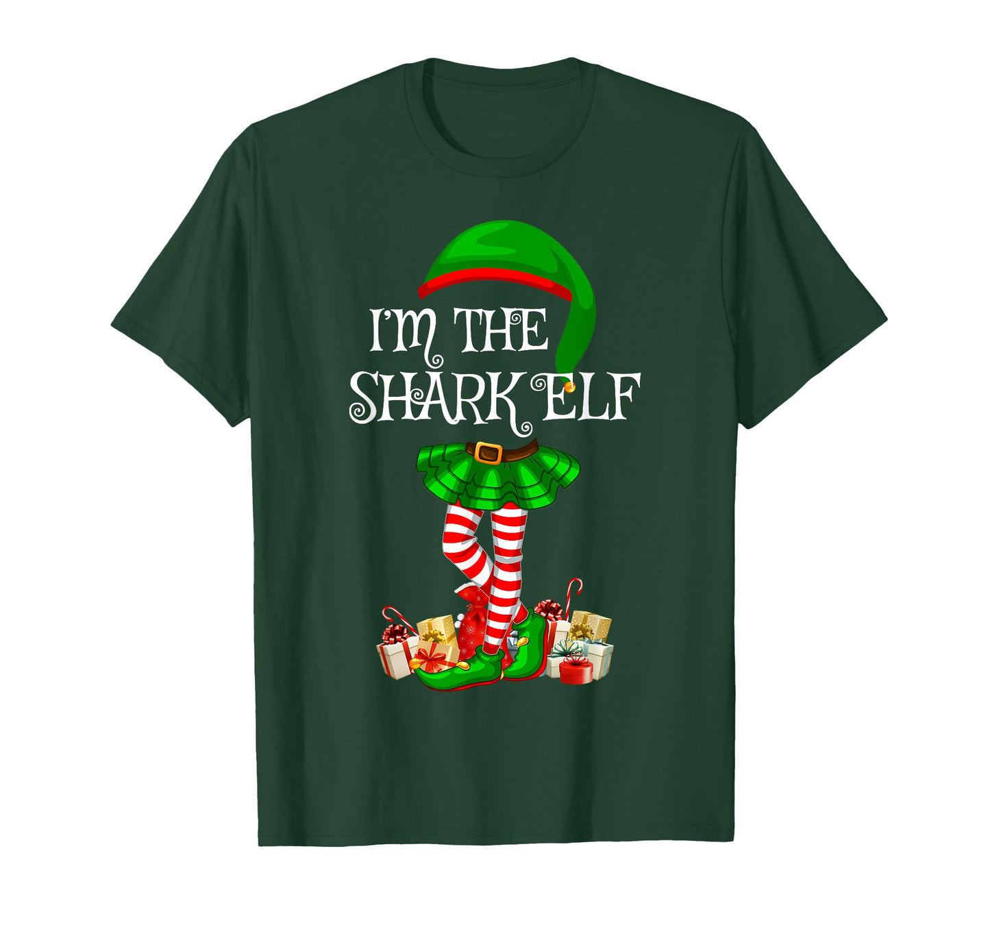 Matching Family Women Girls I'm The Shark Elf Christmas T-Shirt
