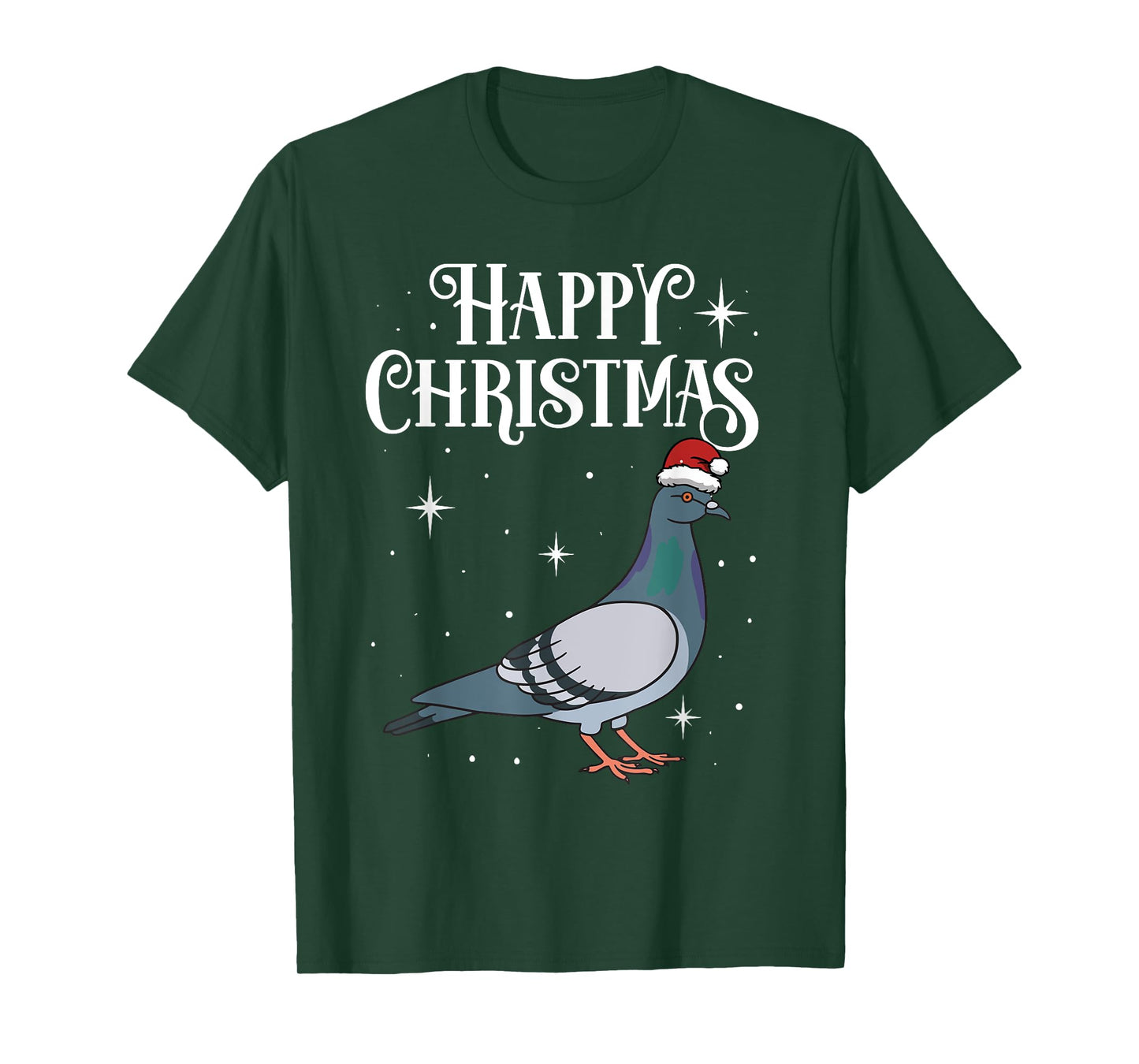 Happy Christmas Santa Hat Pigeon Breeders Birding T-Shirt