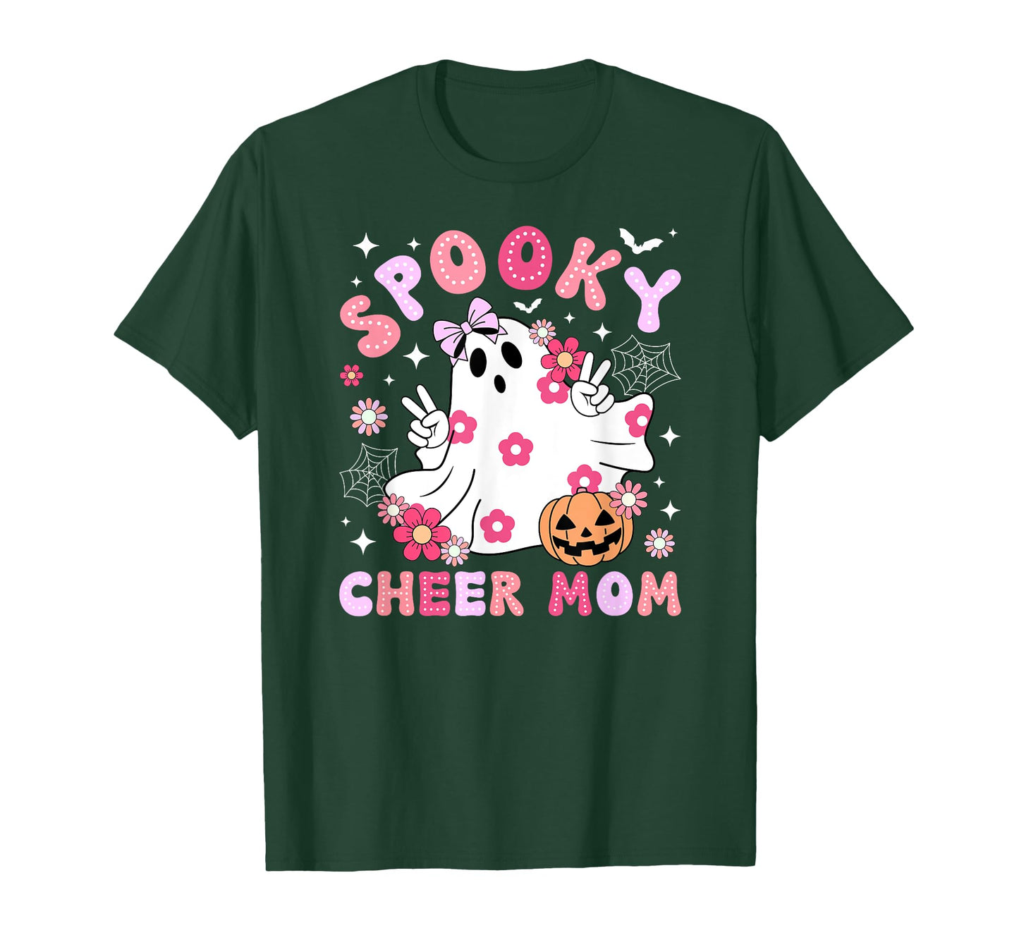 Spooky Cheer Mom Halloween Cheerleader Mama Cheerleading Mom T-Shirt