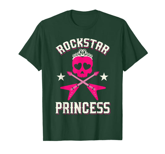 Rockstar Princess Shirt | Cute Girls Rockers T-shirt Gift T-Shirt