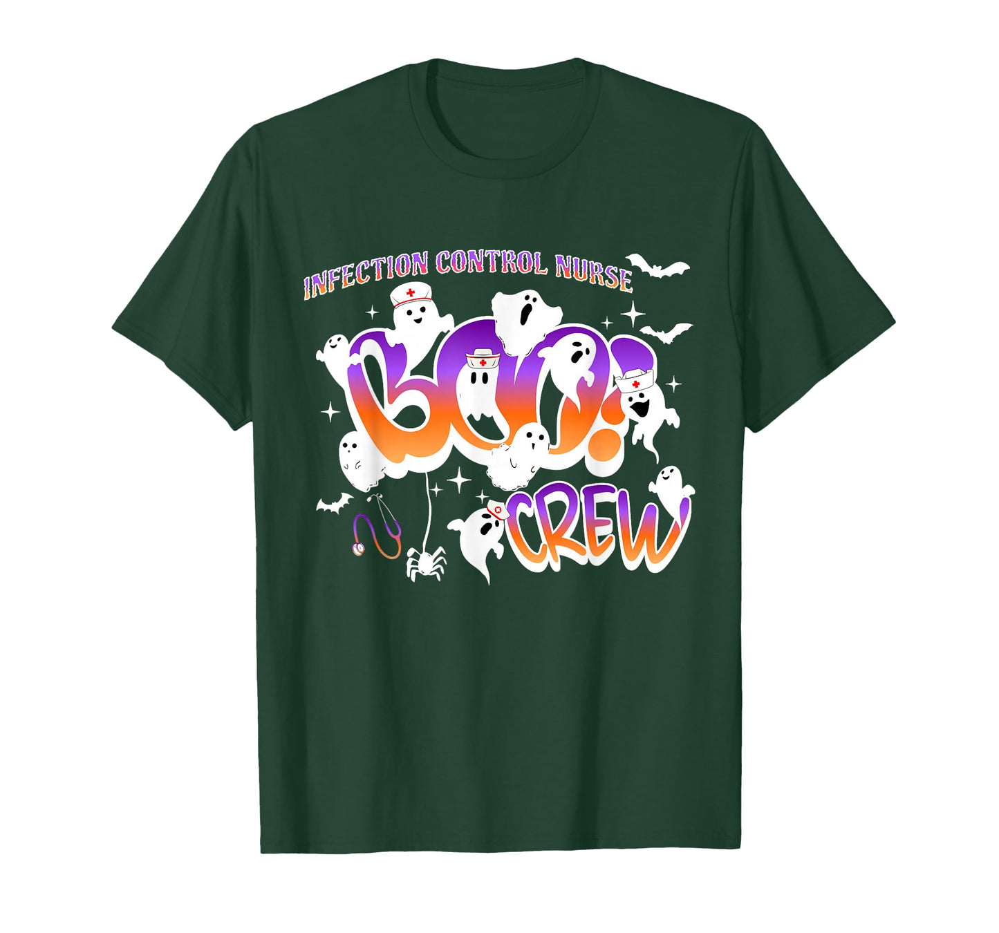Infection Control Nurse Boo Crew Halloween Scary Ghostly T-Shirt