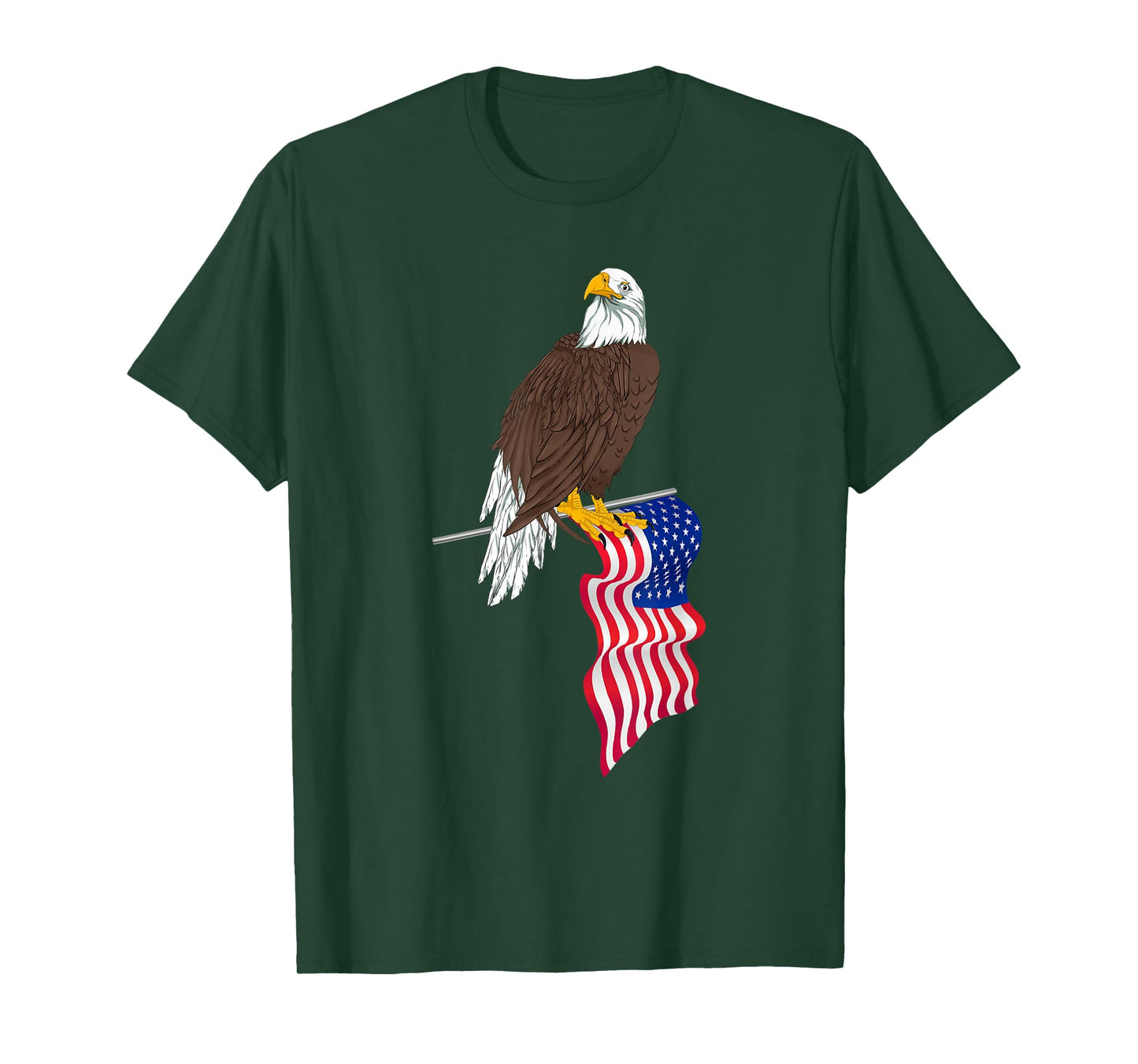 Proud American US Flag Freedom Liberty 4th Of July Eagle Women Kids Men T-Shirt