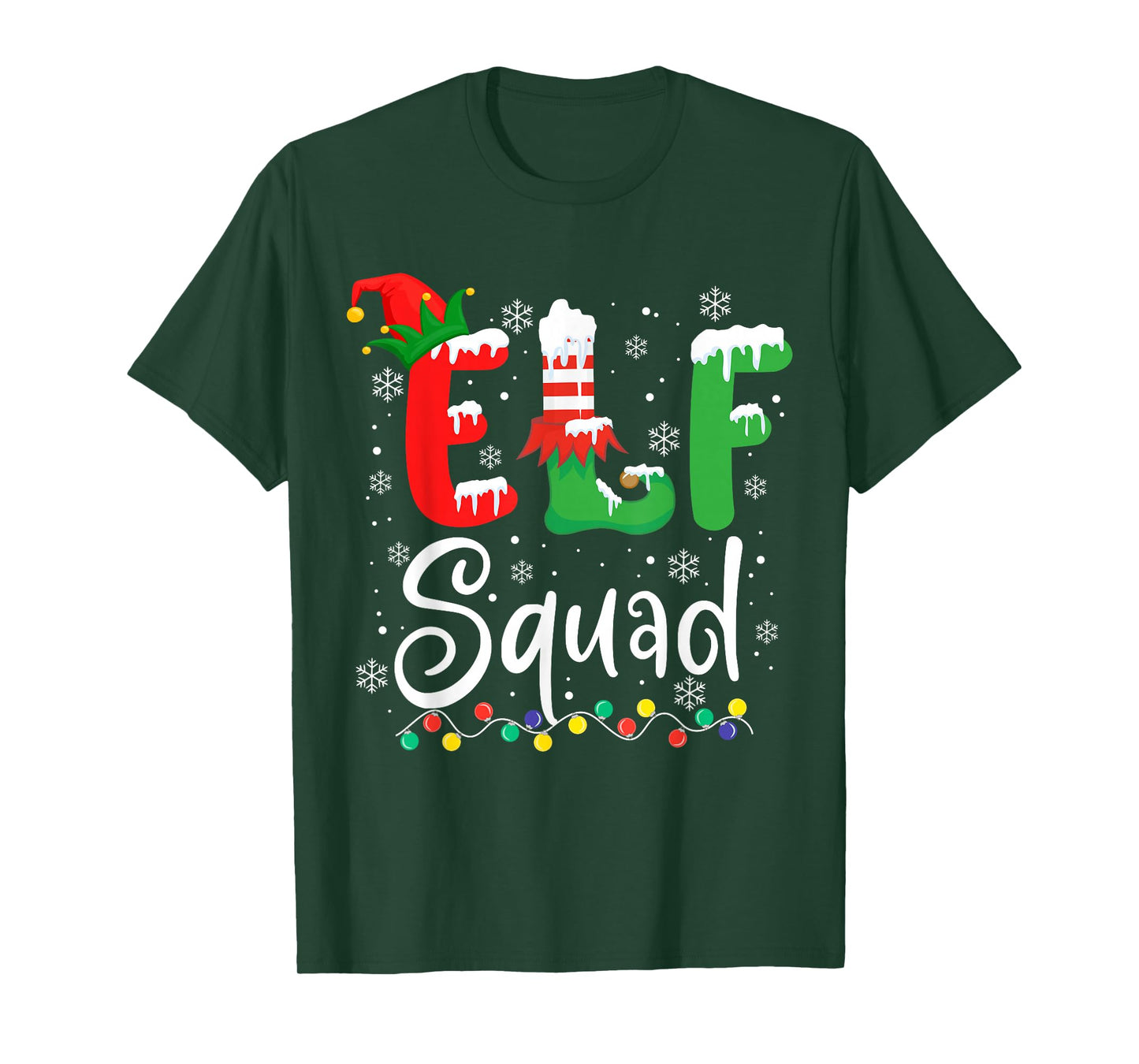 Elf Squad Funny Elf Family Christmas Matching Pajamas Xmas T-Shirt