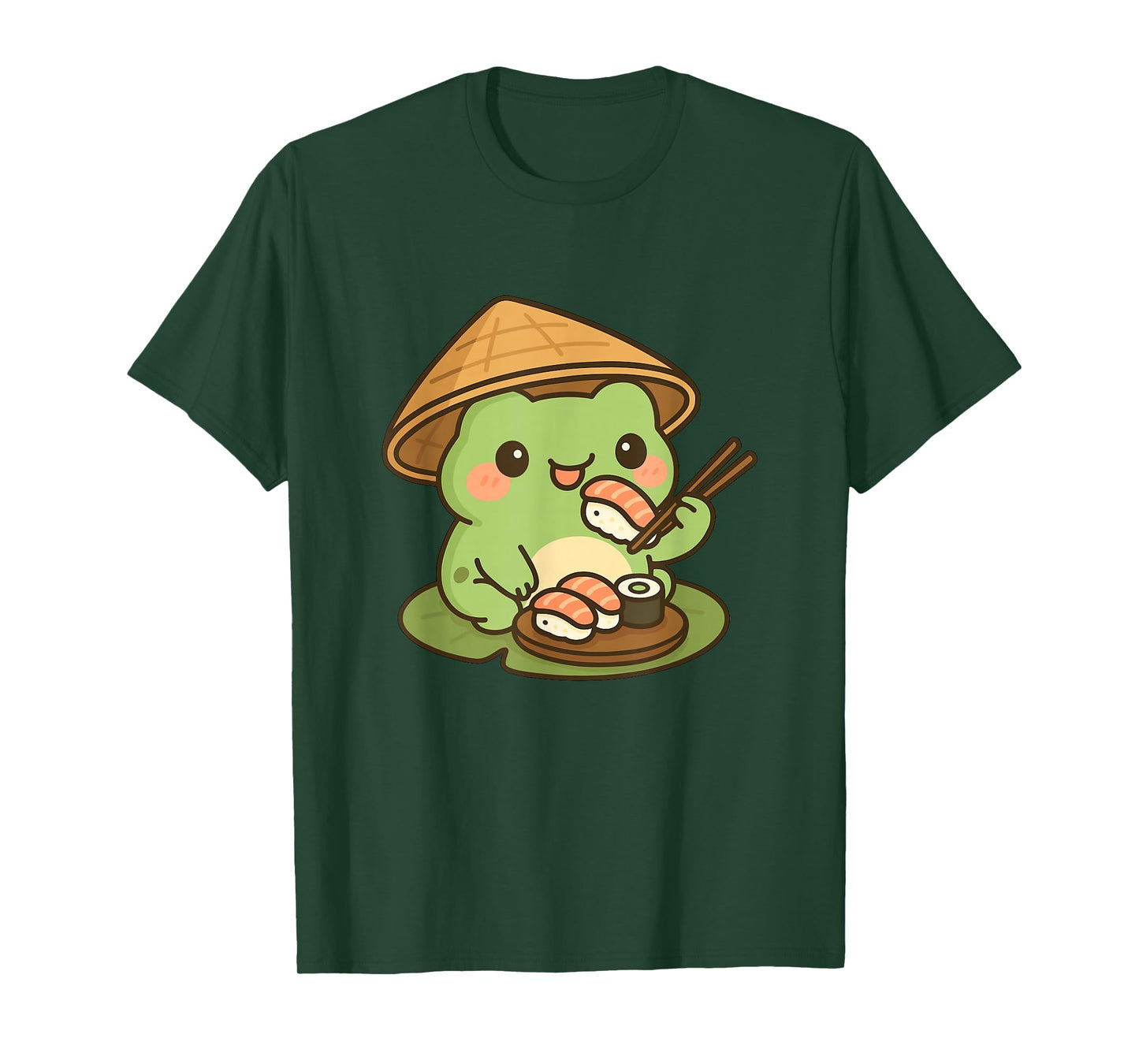 Cute Frog Eating Sushi Anime Japanese Gifts Men Women Kids T-Shirt
