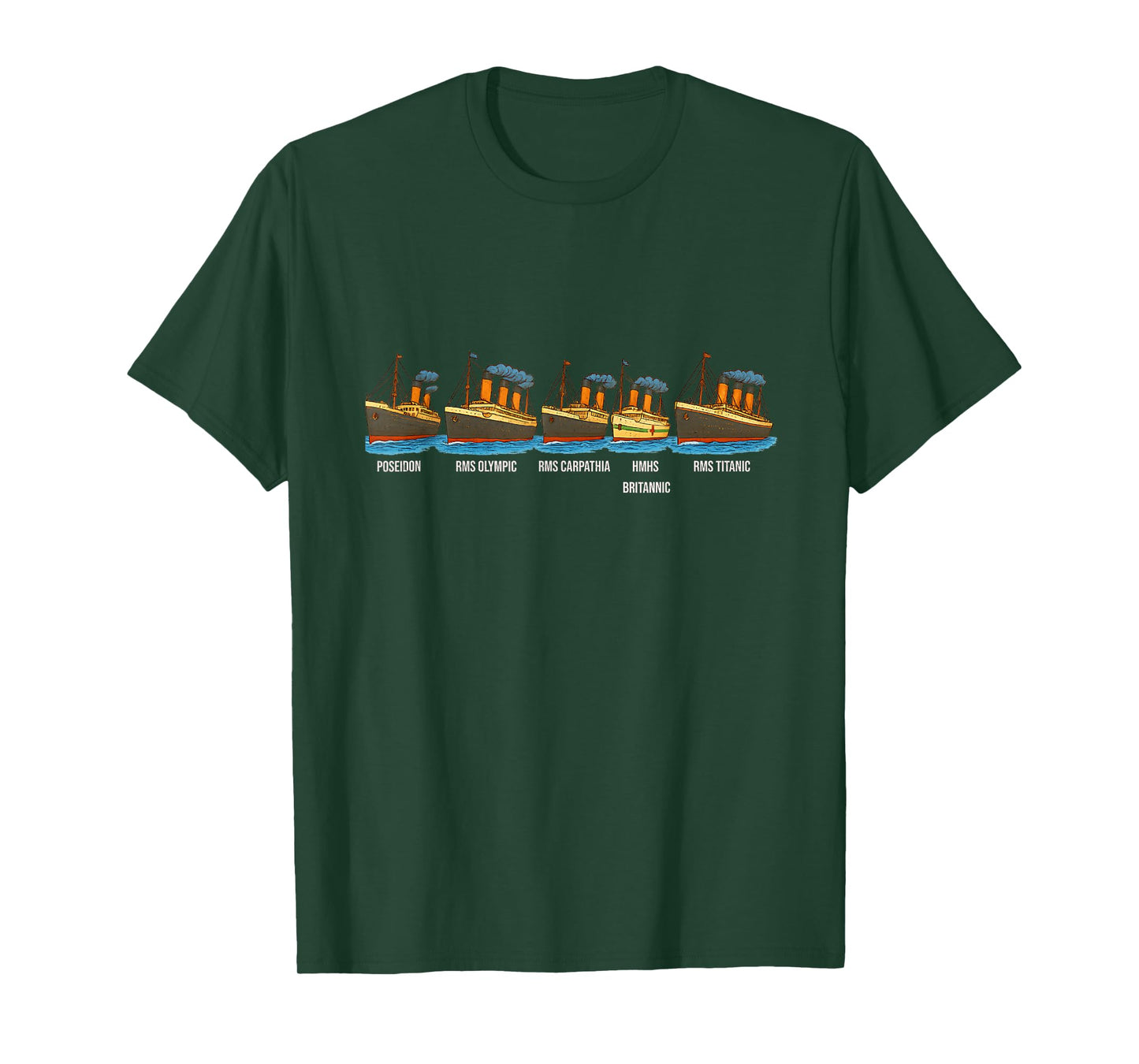 RMS Titanic Britannic Poseidon Carpathia Famous Ship Lovers T-Shirt