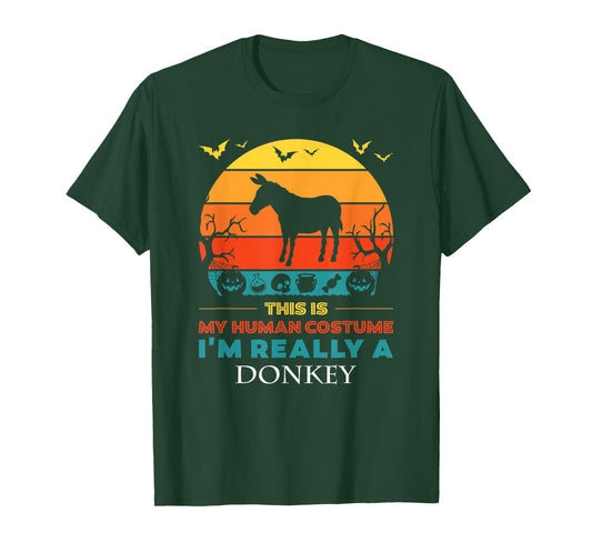 This Is My Human Costume I'm Really a Donkey Halloween T-Shirt