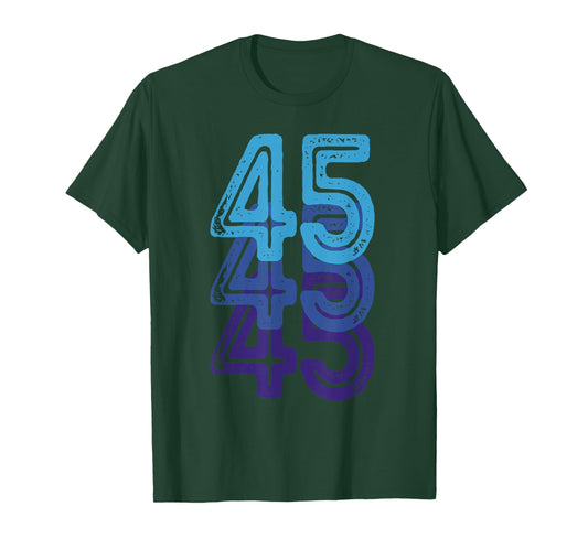 Number 45 Blue Best Classic College Style Birthday Funny T-Shirt