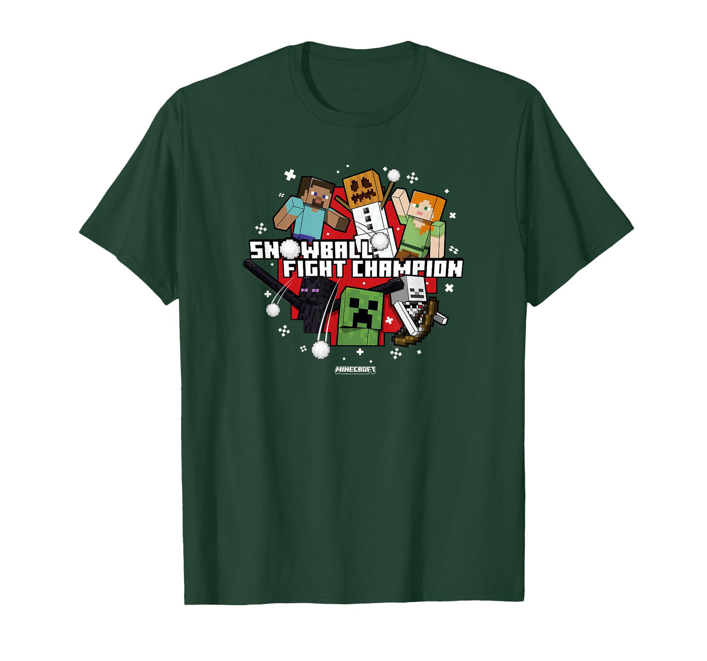 Minecraft Christmas Snowball Fight Champion T-Shirt