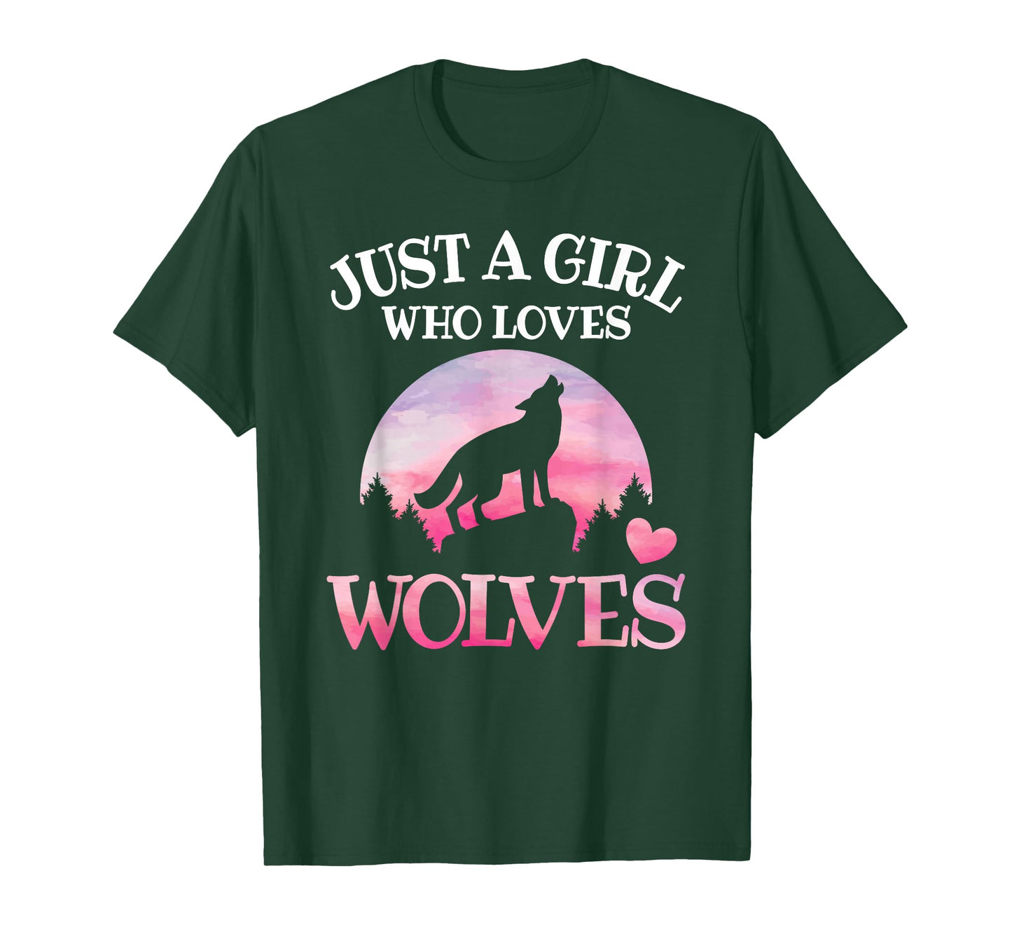 Just A Girl Who Loves Wolves Wildlife Animal Girl Wolf T-Shirt