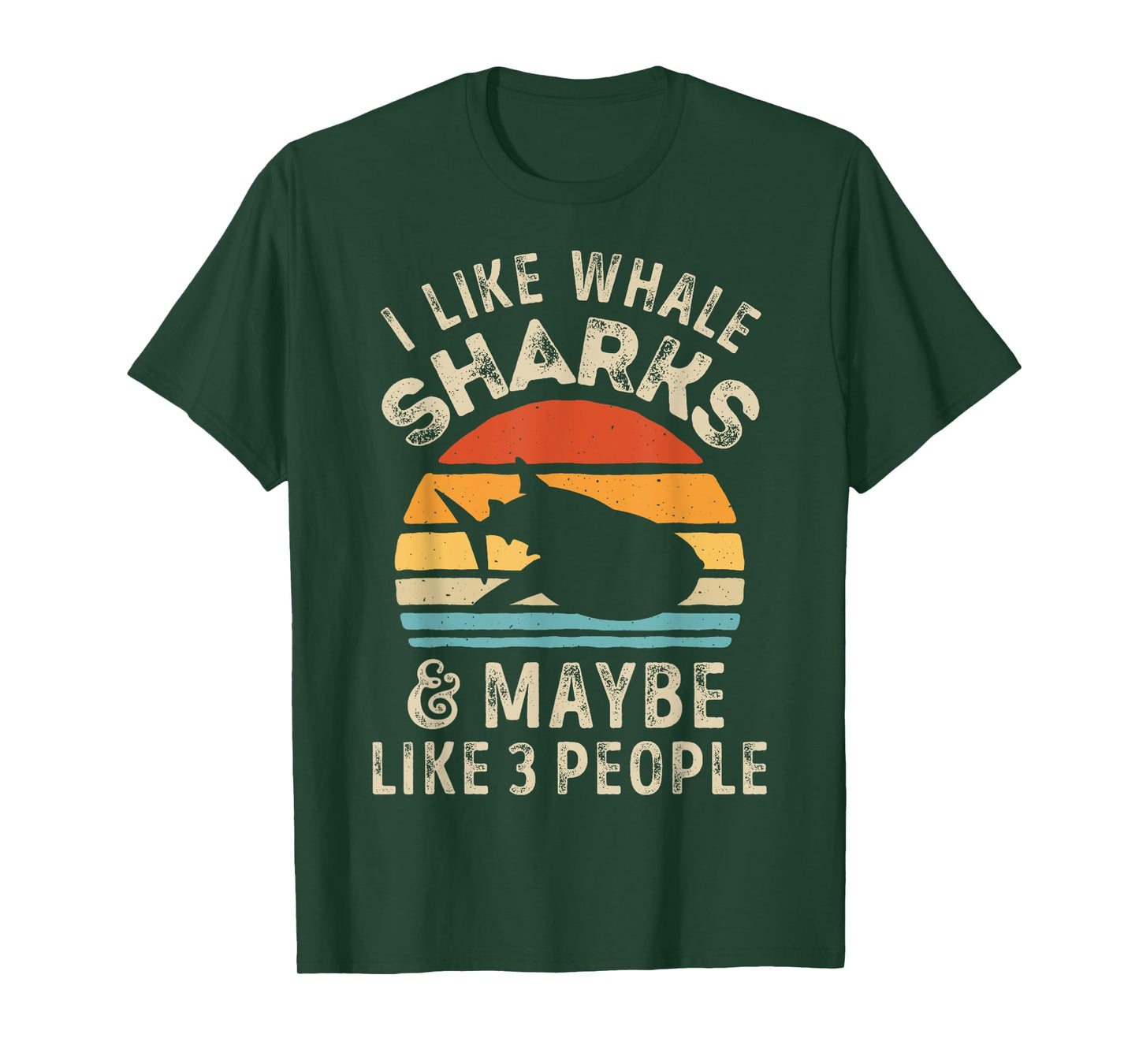 I Like Whale Sharks and Maybe 3 People Shark Ocean Retro Men T-Shirt