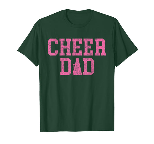 Cheer Dad Vintage Retro Cheerleading Pink T-Shirt