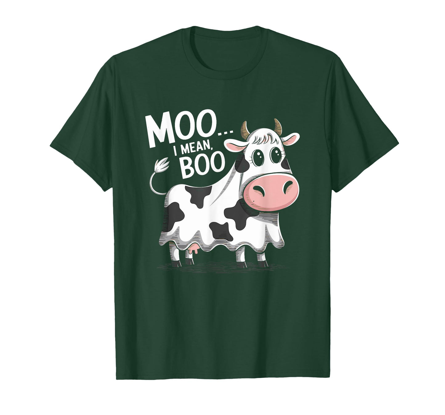 Ghost Cow Moo I Mean Boo Halloween Costume Funny Cow Lover T-Shirt